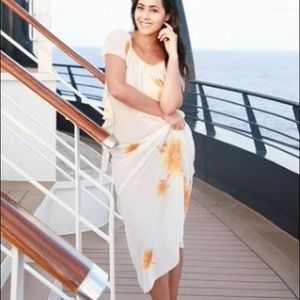 Vintage White and Orange Floral Nightgown